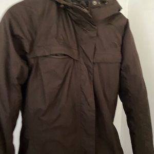 Brown North Face down jacket